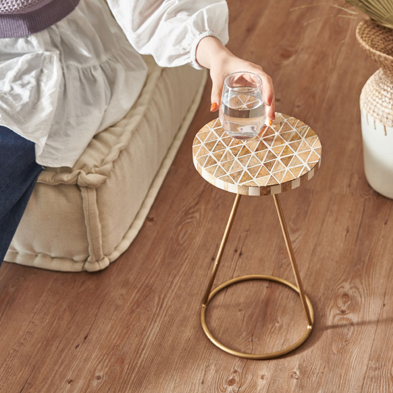 販売済み モロッコ風金色サイド アンティーク テーブル モロッコ風金色