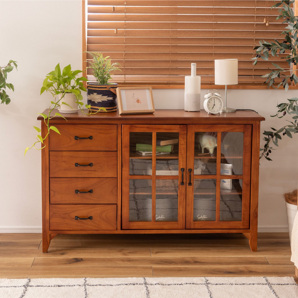 楽天市場】キャビネット 木製 レトロ おしゃれ 幅40 収納 棚 引き出し