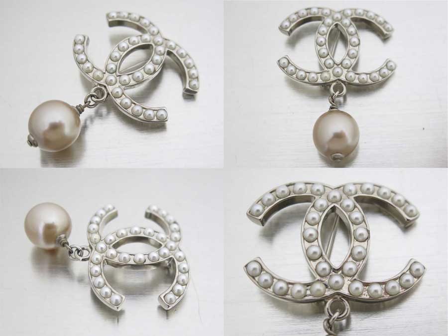 楽天市場】シャネル CHANEL ブローチ ココマーク シルバーxホワイトx