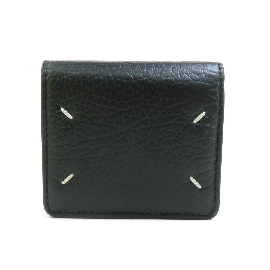 Maison Margiela ブラックレザー二つ折り財布