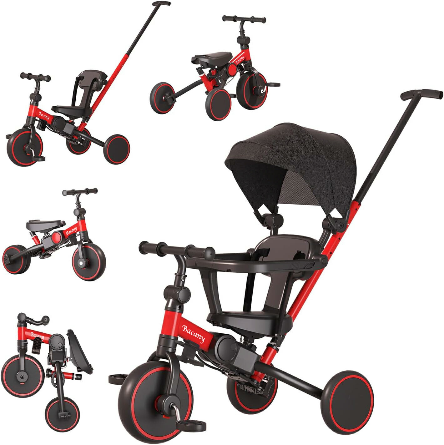 楽天市場】子供用三輪車 7in1 三輪車 ステップ付き 折りたたみ 手押し