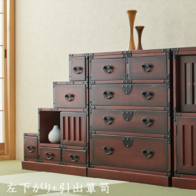 昭和レトロ 古家具 仙台箪笥 4段 引き出し箪笥 古家具 ビンテージ 2025