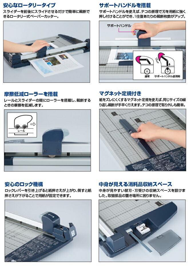 楽天市場】コクヨ ペーパーカッター ロータリー式 A3 60枚切り チタン