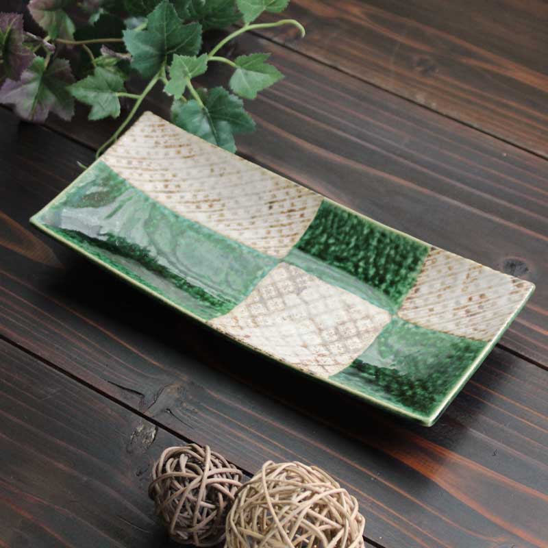 織部焼角皿 大小10セット