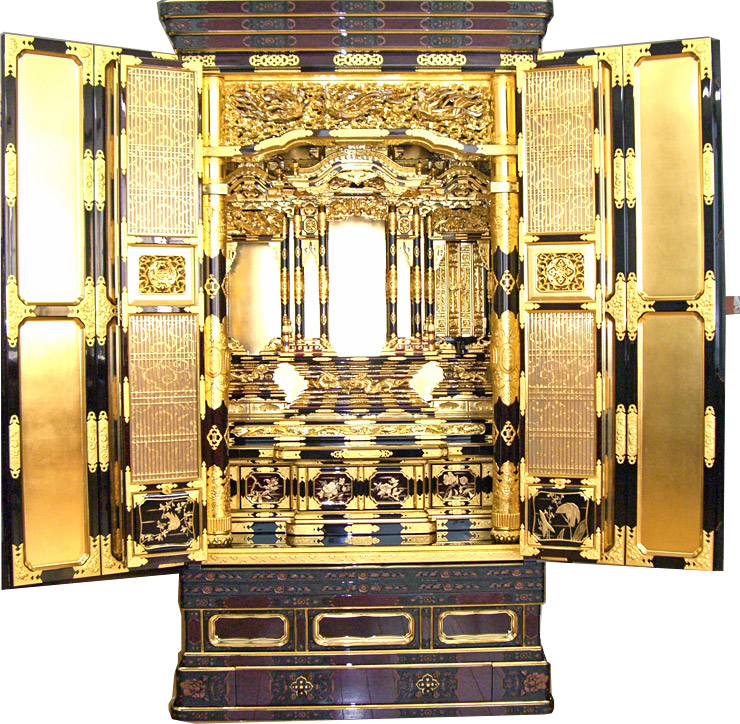 く*ま様 金箔装飾の伝統的な仏壇 く*ま様 金箔装飾の伝統的な仏壇 く