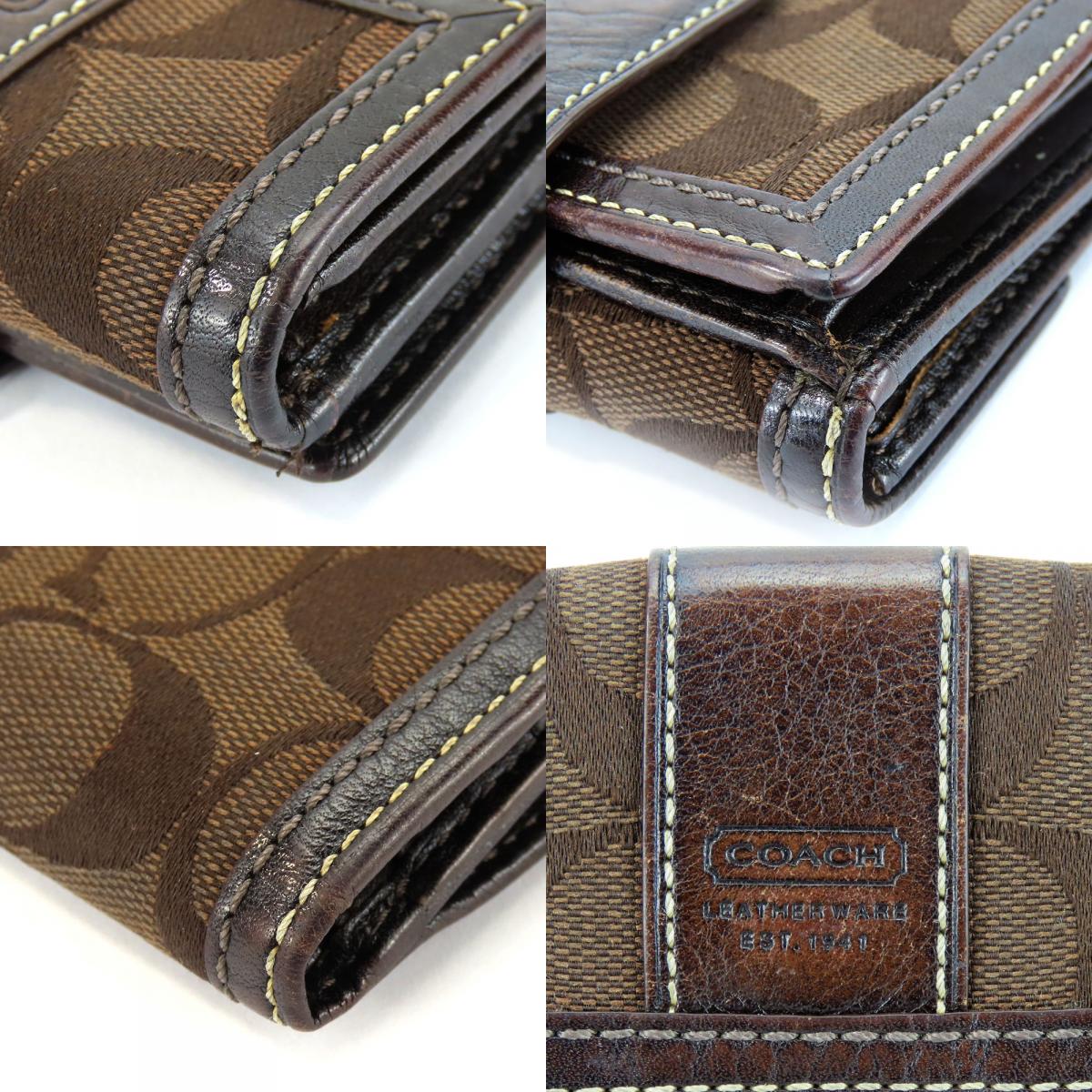 楽天市場】【中古】 コーチ 二つ折り財布 シグネチャー キャンバス