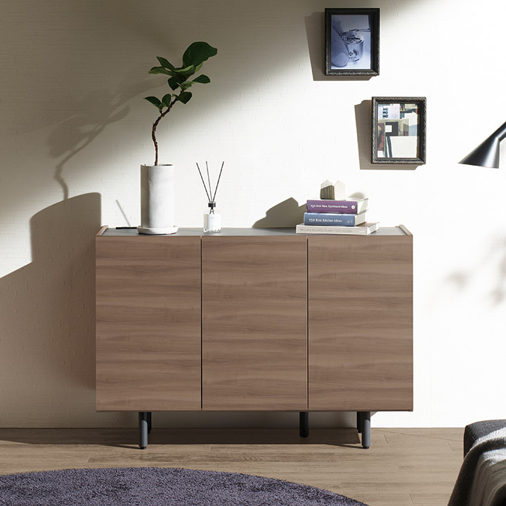 楽天市場】パモウナ チェスト 幅120cm 開き扉 CE ナチュラル グレー