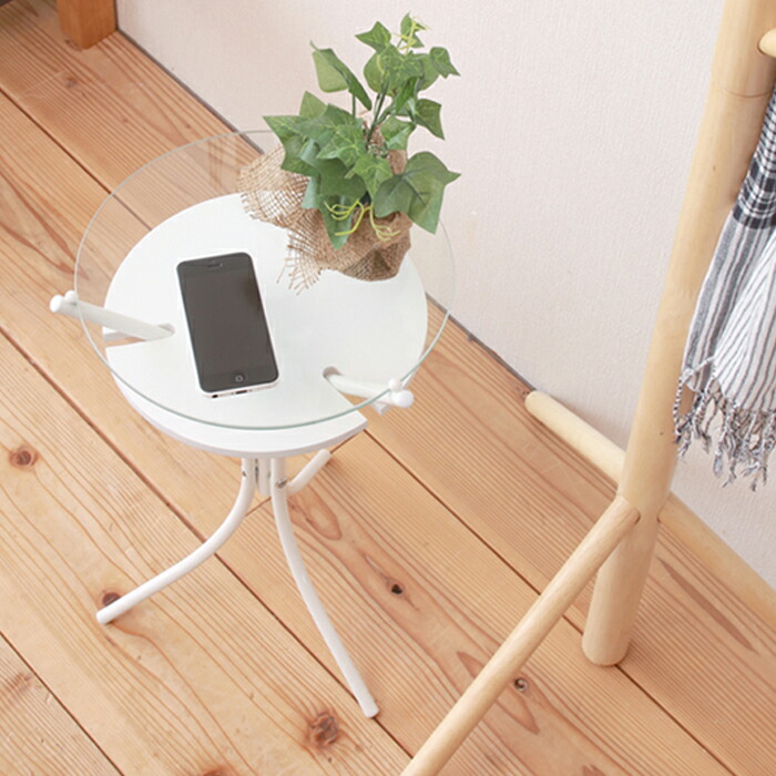 楽天市場】サイドテーブル おしゃれ 丸 通販 NK-310 ガラストップ