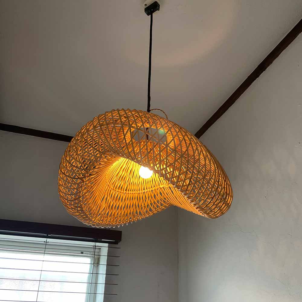 楽天市場】ランプシェード ペンダントライト 照明 ラタン 籐 編み込み