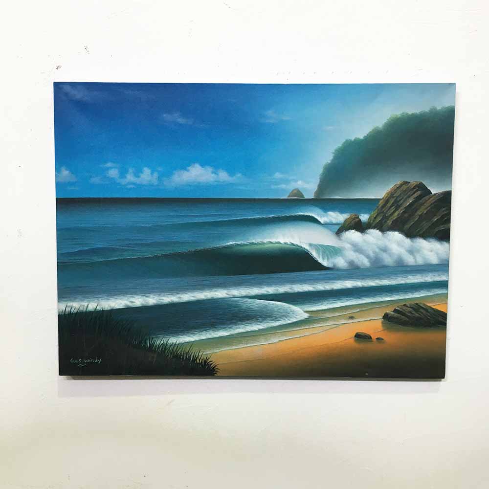 楽天市場】バリ 絵画 波の絵 ビーチ 海岸 Goes Windy 80×60cm 青い 海