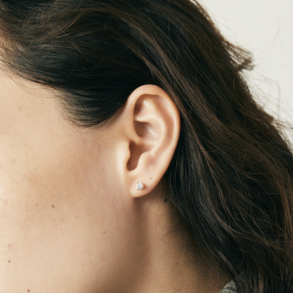 楽天市場】【公式】Baqless Honesty Gold 4.0mm バックレス ピアス