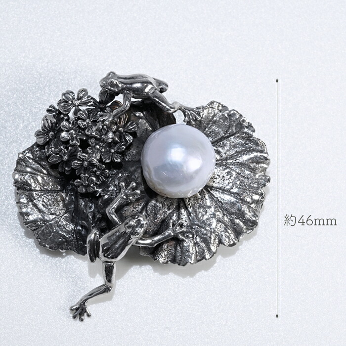 楽天市場】天然 南洋真珠 ネックレス かえる ブローチ シルバー 真珠