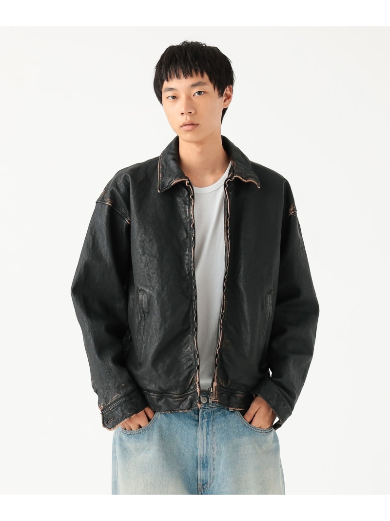 楽天市場】【SALE／40%OFF】ワイドフィット ユーズド加工 レザージップ