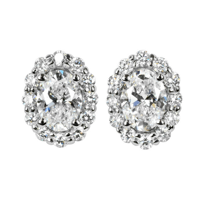 楽天市場】【オーバルカットピアス】天然ダイヤモンド 0.30ct×0.31ct D