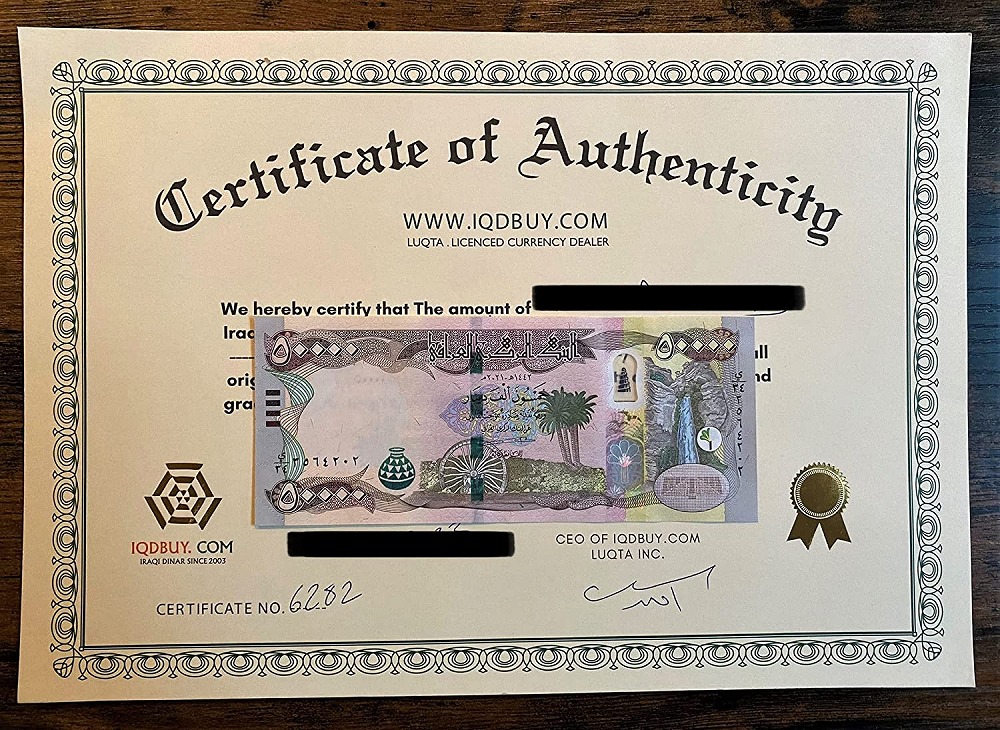 イラクディナール50000紙幣10枚