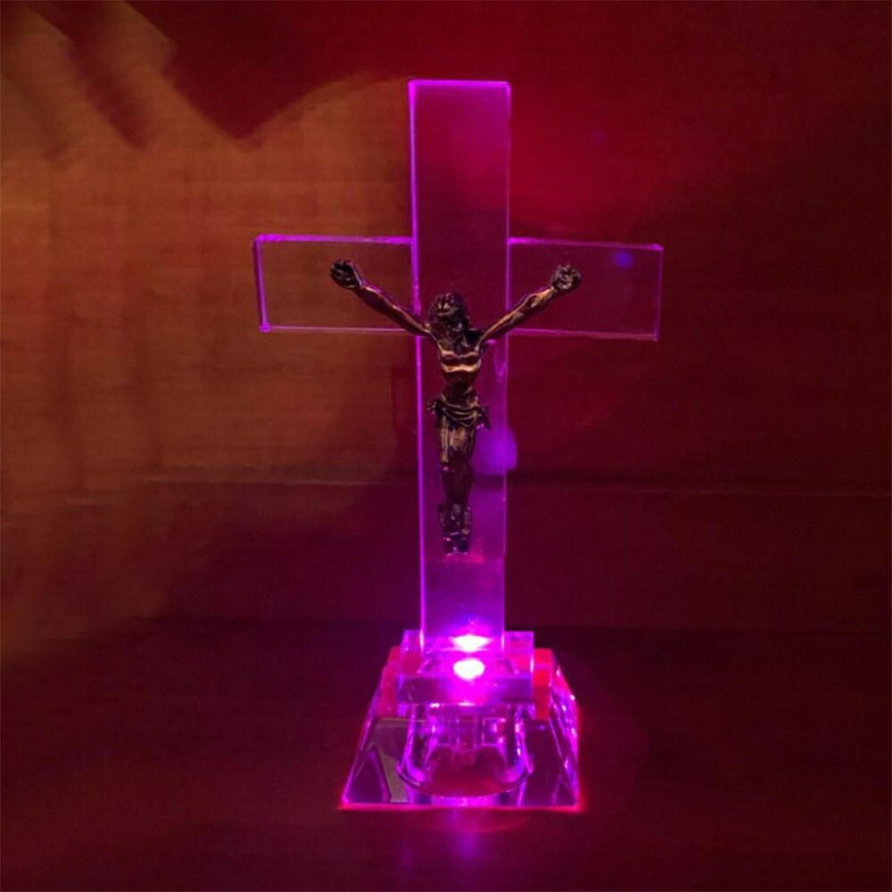 楽天市場】新生活 気楽 置物 ガラス キリスト像 LED クリスタル