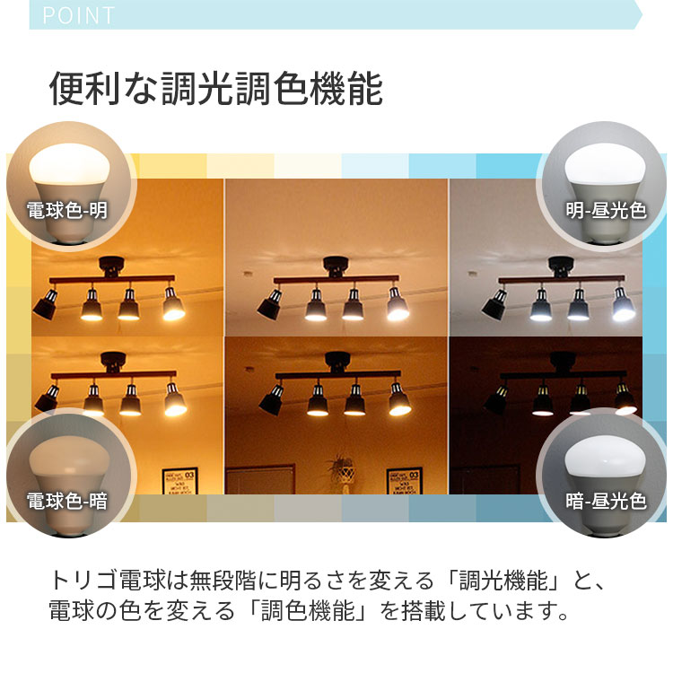 トリゴ 調光色LED電球 E17 TLG-B002 4個セット TORIGO 【公式通販】