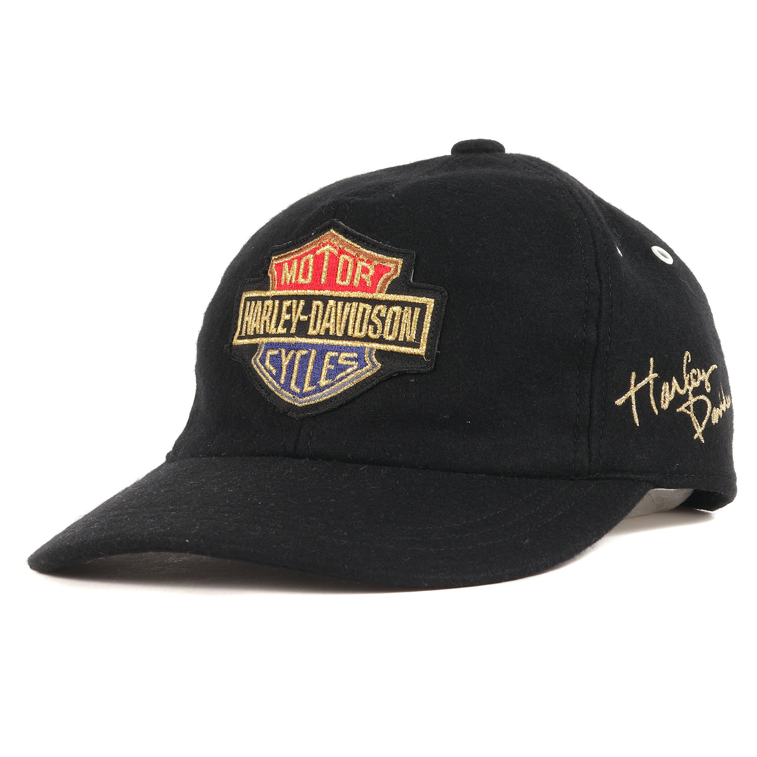 超希少！】ハーレーダビッドソン金属製鷲エンブレム付きキャップ黒
