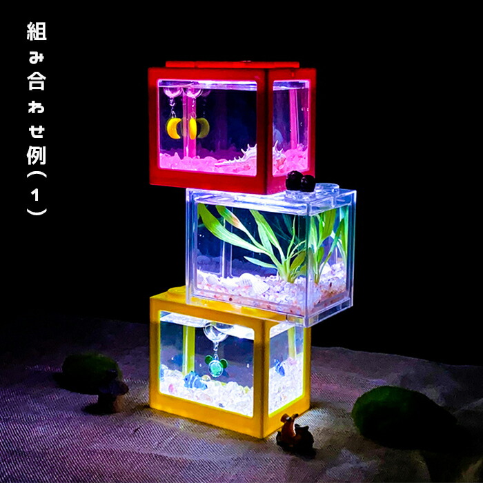 楽天市場】新【送料無料】 LEDライト付きブロック水槽セット
