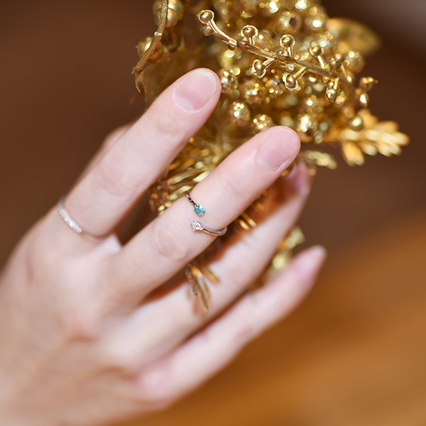 ☆バターリャパライバトルマリン&アーガイルピンクダイヤモンド18金&Pt