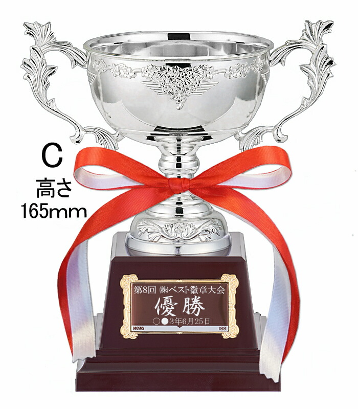 楽天市場】優勝カップ 高さ165mm 送料無料 レーザー文字無料 銀