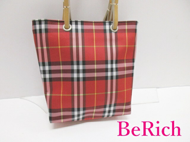 楽天市場】バーバリー ハンドバッグ ノバチェック 赤 レッド マルチ