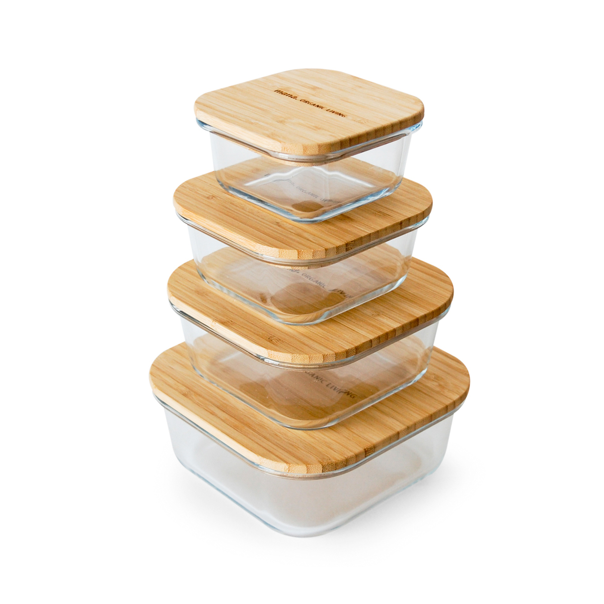 楽天市場】竹 と 耐熱ガラス スクエア 保存容器 4サイズ 320ml 520ml