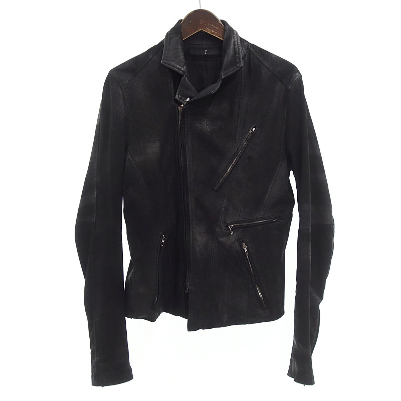 JULIUS ユリウスラムスキンライダースジャケットレザー