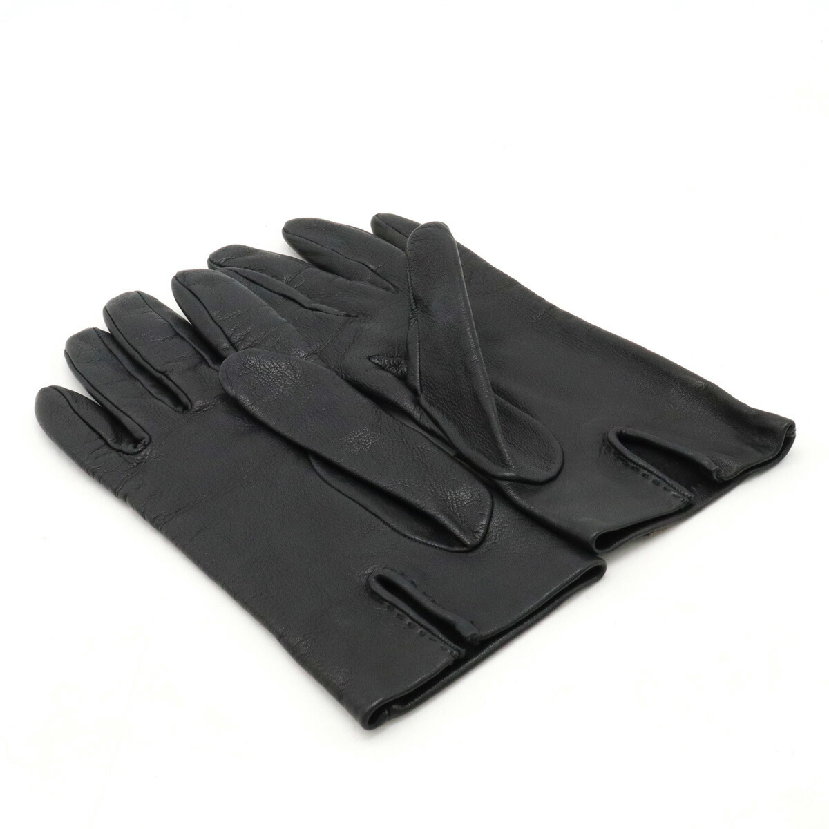 未使用級】HERMES エルメス最上級カシミア スエード手袋Hロゴ黒