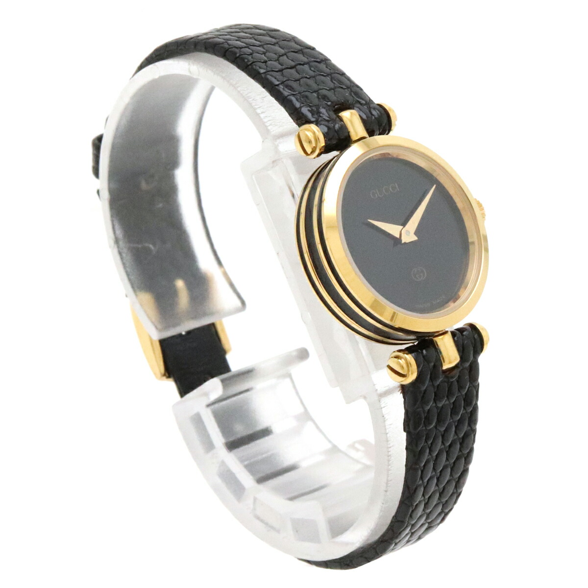 楽天市場】【ウォッチ】GUCCI グッチ ブラック文字盤 リザード革ベルト