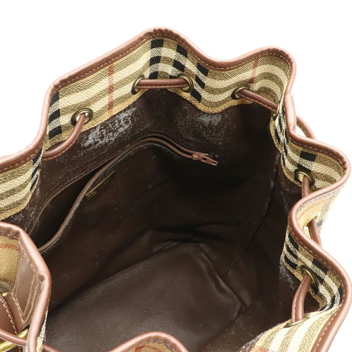 BURBERRY バーバリー ショルダーバッグ 巾着型 レザー ノバチェック