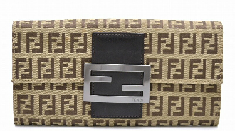 楽天市場】【中古】【財布】FENDI フェンディ ズッカ柄 2つ折 長財布
