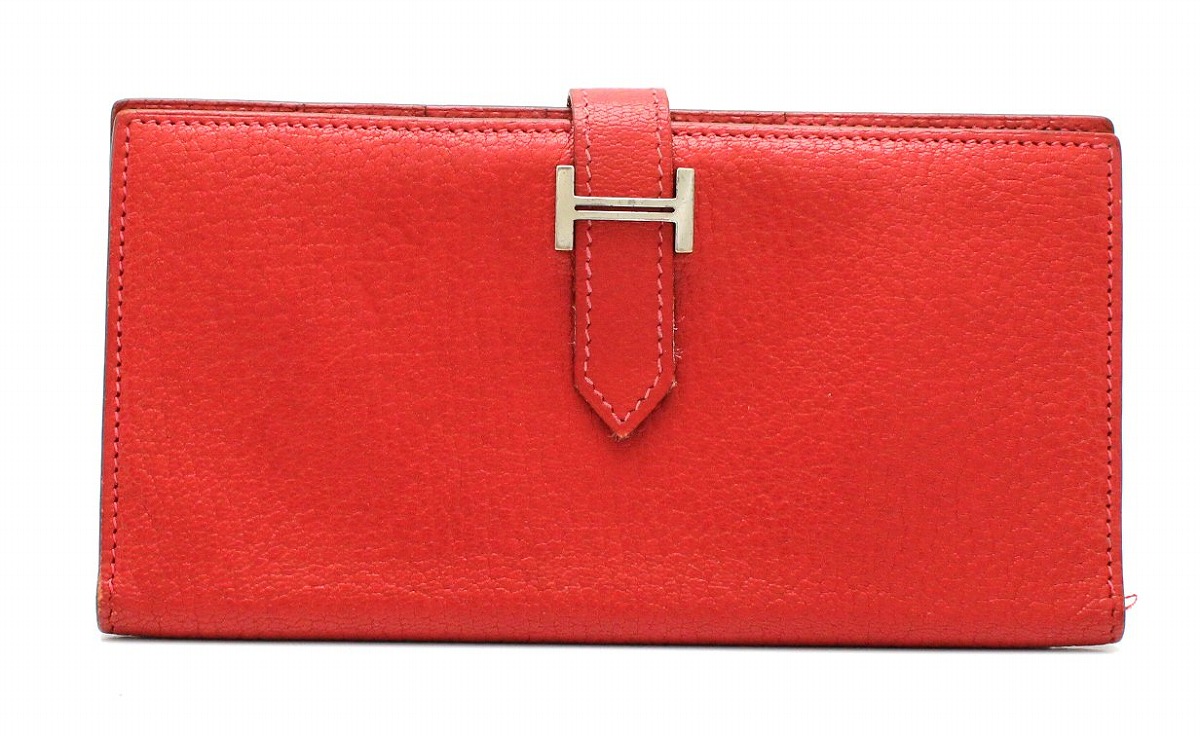 楽天市場】【財布】HERMES エルメス ベアン 2つ折 長財布 シェーブル