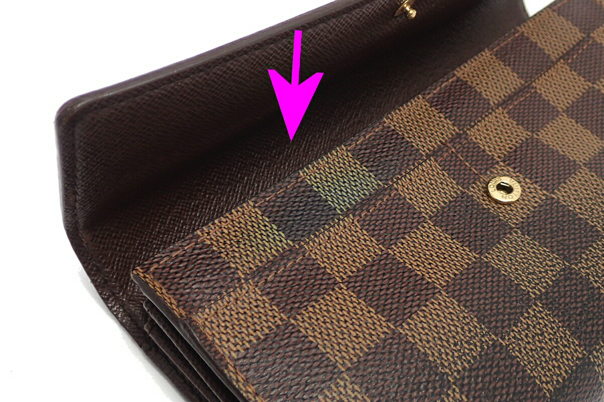 ルイヴィトン ダミエ 長財布 N61724 コバ部分補色 11580993.jpg