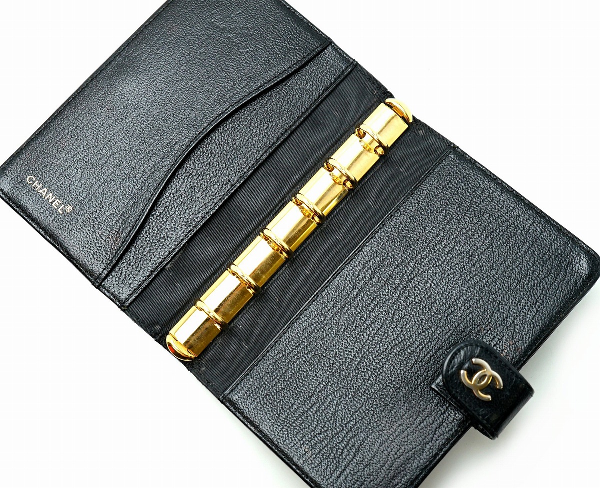 楽天市場】CHANEL シャネル ココマーク 手帳カバー 6穴式 システム手帳