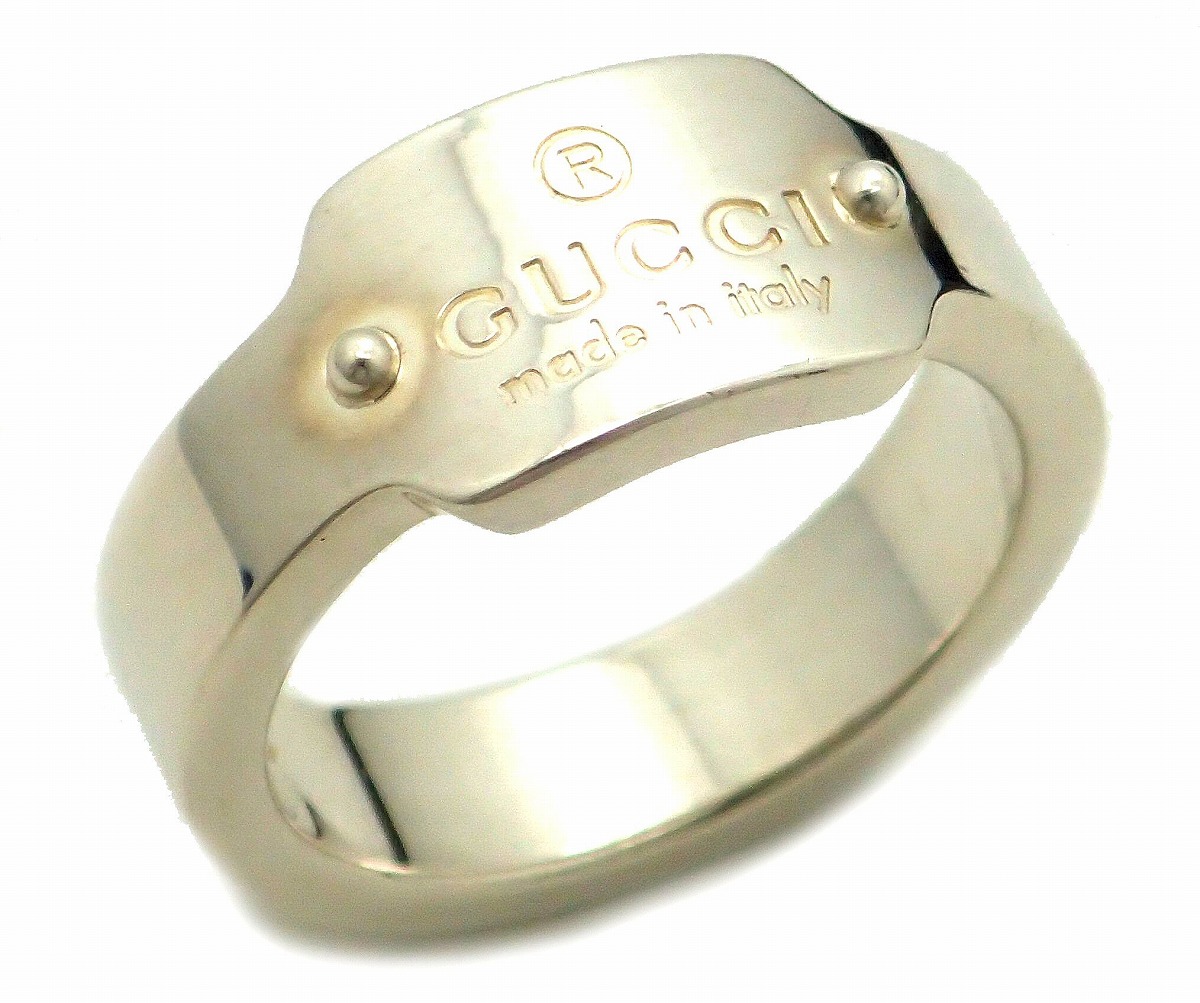 楽天市場】【ジュエリー】GUCCI グッチ プレートロゴリング 指輪 10号