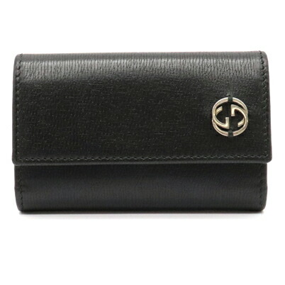 新品級✨グッチ6連キーケースインプリメGGインターロッキング黒レザー