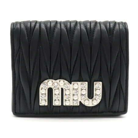 MIUMIU ミュウミュウ マテラッセ 二つ折り財布ブラック