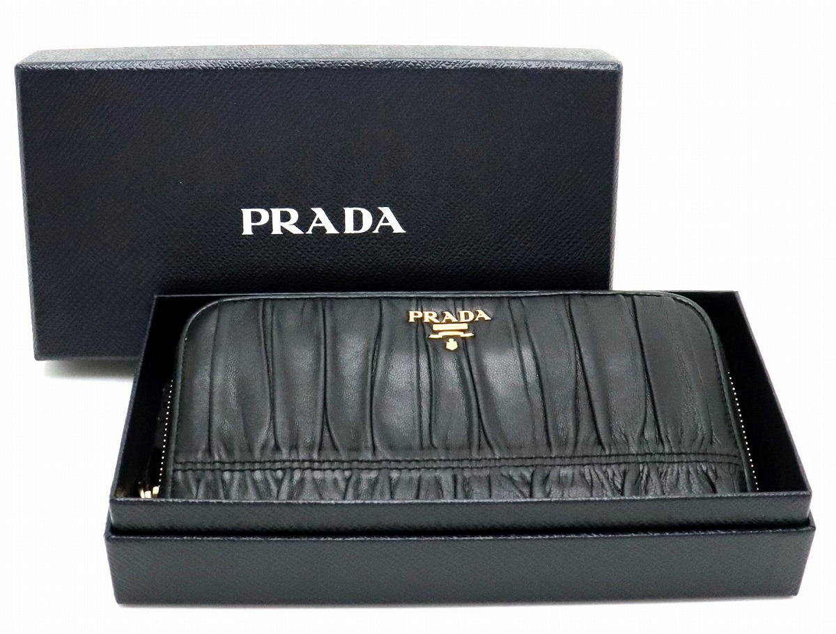 楽天市場】【財布】PRADA プラダ マテラッセ ギャザー加工 ラウンド