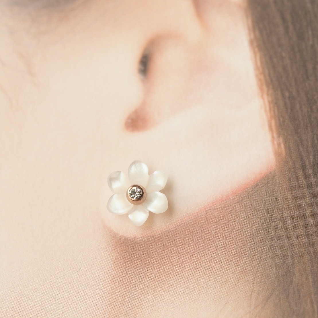 楽天市場】白百合 2way セカンドピアス 日本製 M 純チタン 太軸 片耳