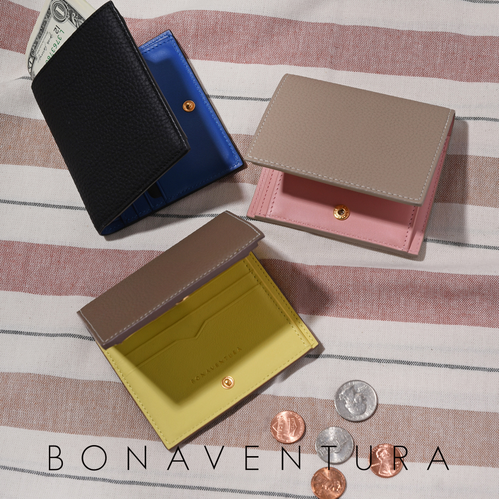 【ホリデー限定】数量限定 BONAVENTURA 二つ折り財布 くすみピンク ホリデー限定】数量限定 BONAVENTURA 二つ折り財布 くすみピンク
