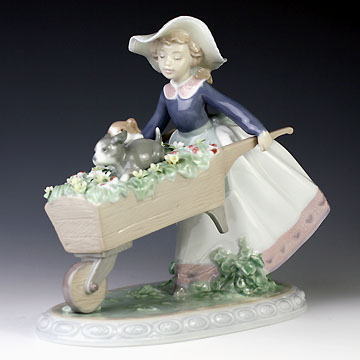 楽天市場】リヤドロ（Lladro リアドロ 陶器人形 置物） 犬と少女 乗せ