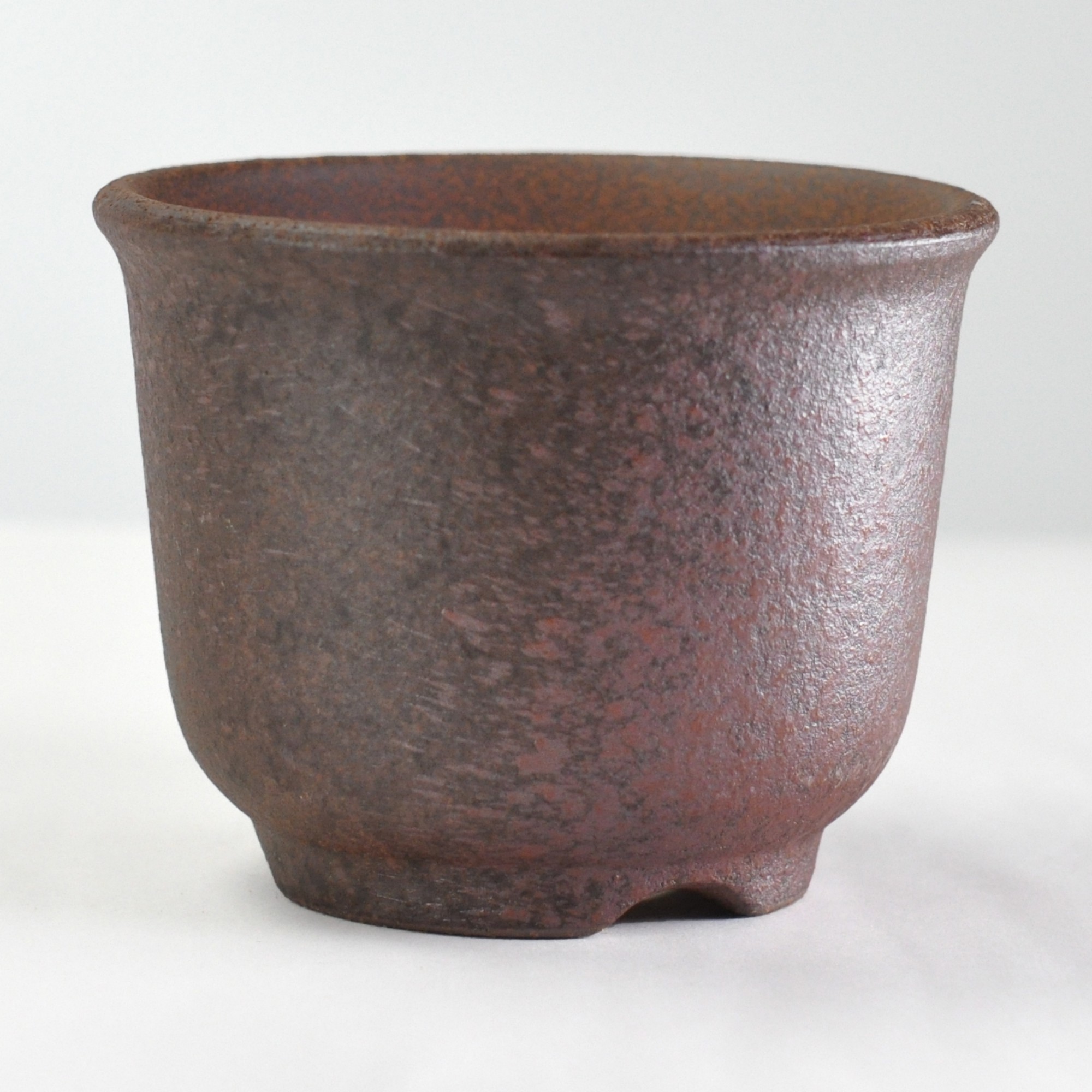 380.林盆華 赤鉄釉撫角長方 11.3*9.2*6cm