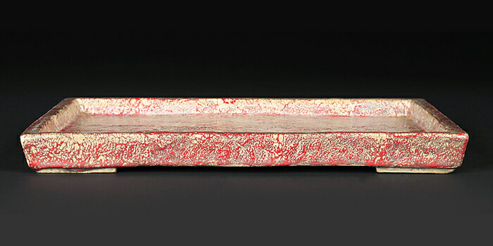 楽天市場】水盤（種類（植木鉢）盆栽鉢）の通販 美濃焼鶏血釉長方