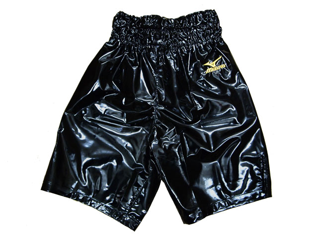 エナメル生地のボクシングトランクス】黒×青1枚、黒×水色 1枚
