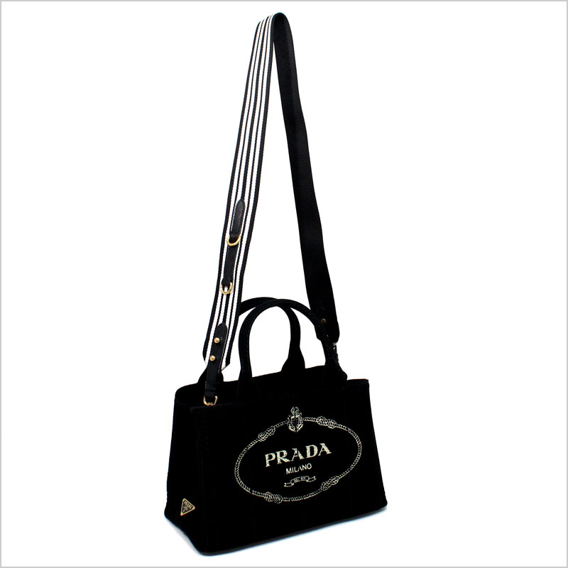 楽天市場】プラダ PRADA 2wayキャンバストートバッグ ブラック 黒