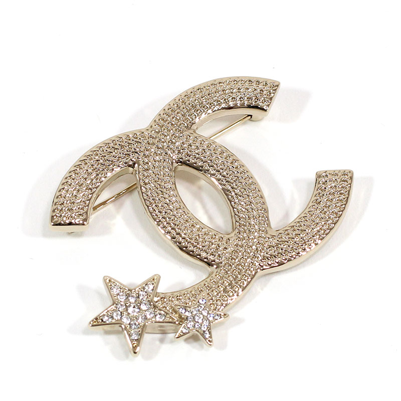 楽天市場】シャネル CHANEL ブローチ メタル CCマーク ストラス ライン