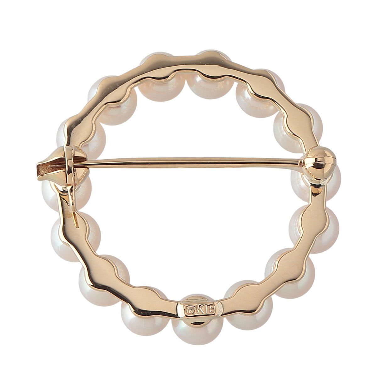 ミキモト アコヤパール ブローチ サークル K18YG【21879】 ミキモト