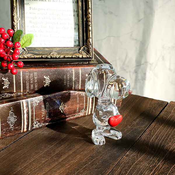 楽天市場】【10%OFF】 バカラ スヌーピー ハート フィギュア