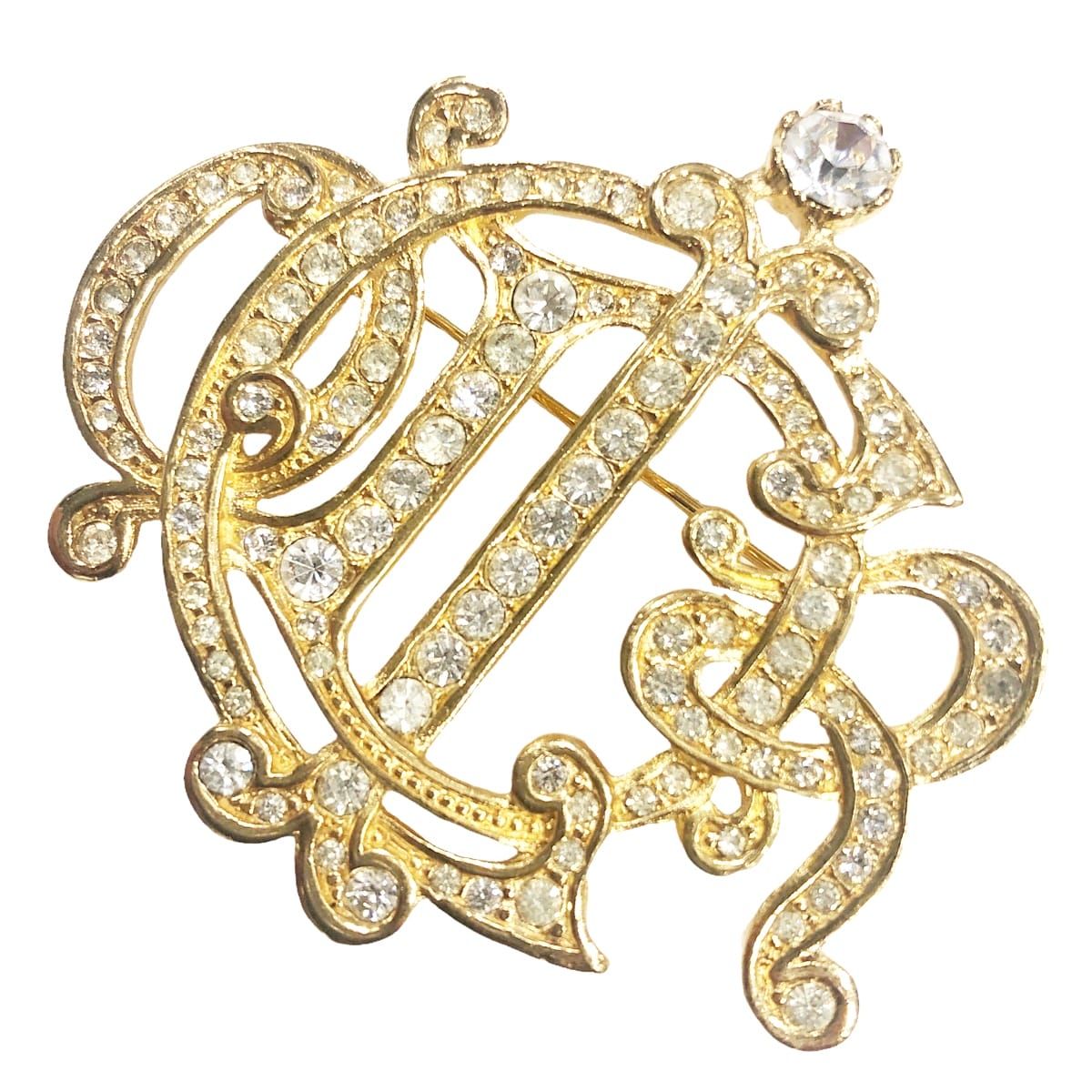 Z1419 ディオールストーンロゴブローチ